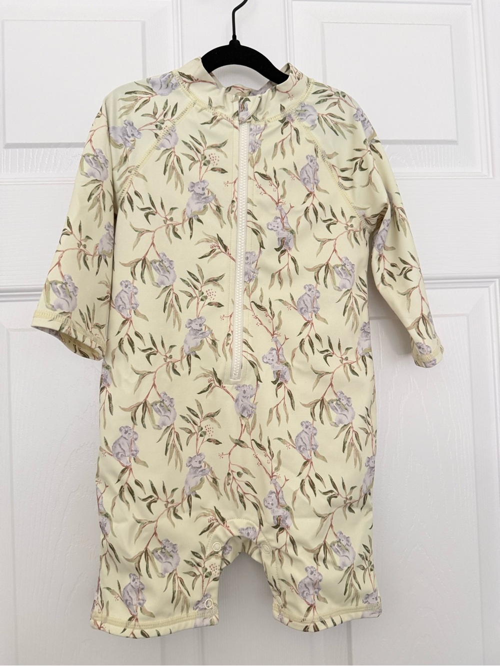 Janie and Jack Koala Print Swimsuit - Pale Yellow